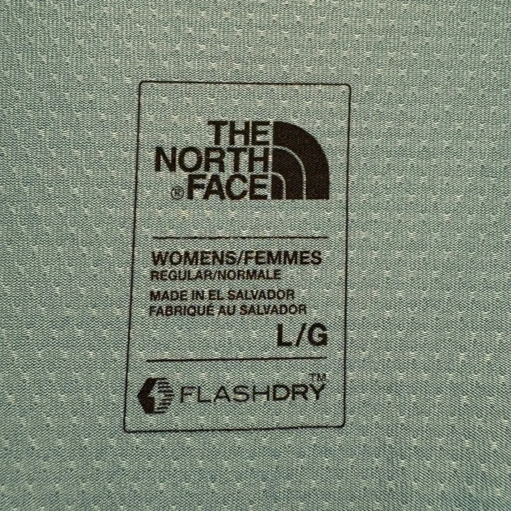 The North Face Women's V Neck Short Sleeve FlashDry‎ T Shirt Teal Green Size L - Picture 5 of 10